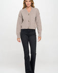 Thick Knit Long Sleeve Cardigan with Buttons