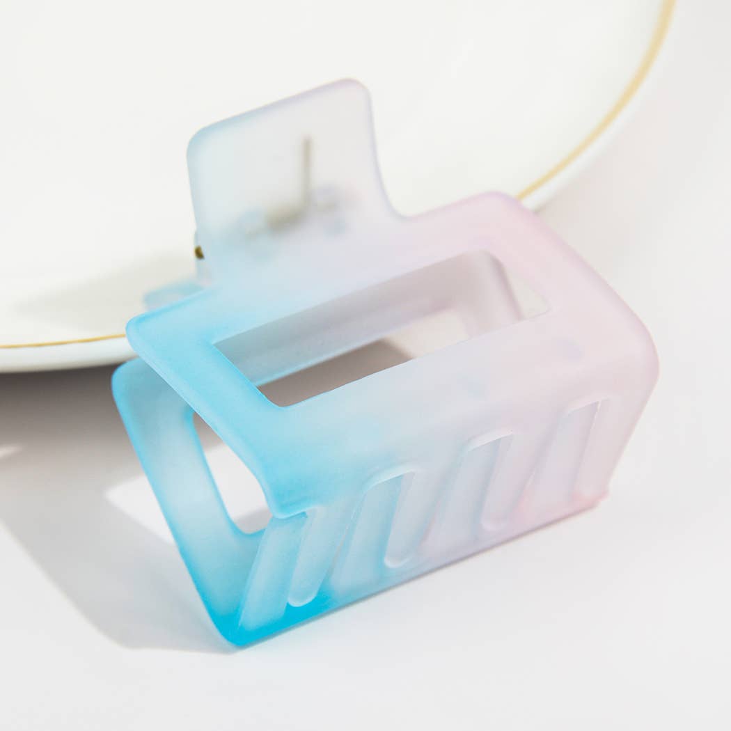 French Matte Gradient Square Medium Hair Claw Clips
