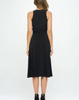 Deep V Neck Dress with Slit