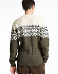 Cable Sweater with two color yolk