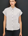 Dolman Button Down Short Sleeve Shirt