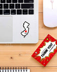 New Jersey Pixel Heart State Outline Sticker Vinyl Decal
