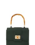Vintage Style Crossbody Bag with Bamboo Handle