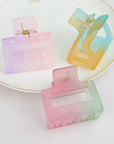 French Matte Gradient Square Medium Hair Claw Clips