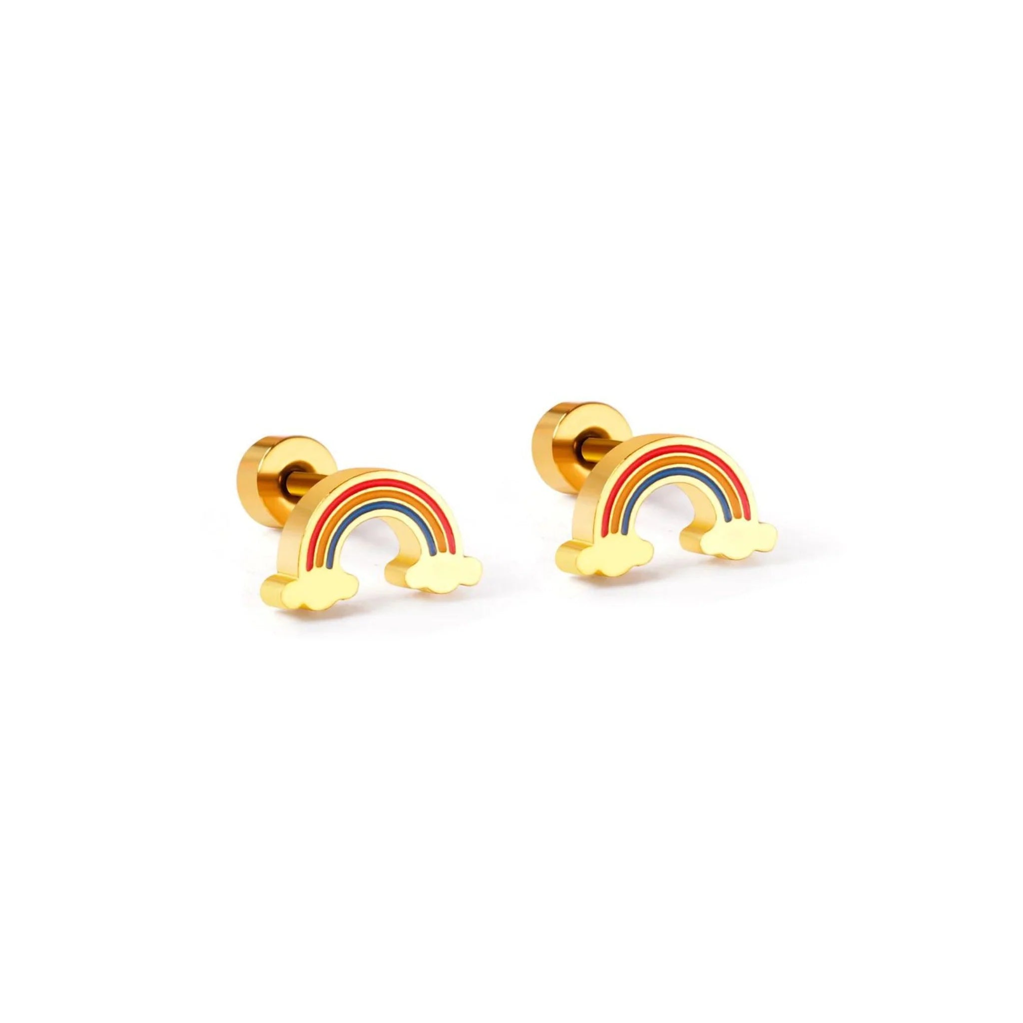 Rainbow Screw Back Studs- hypoallergenic