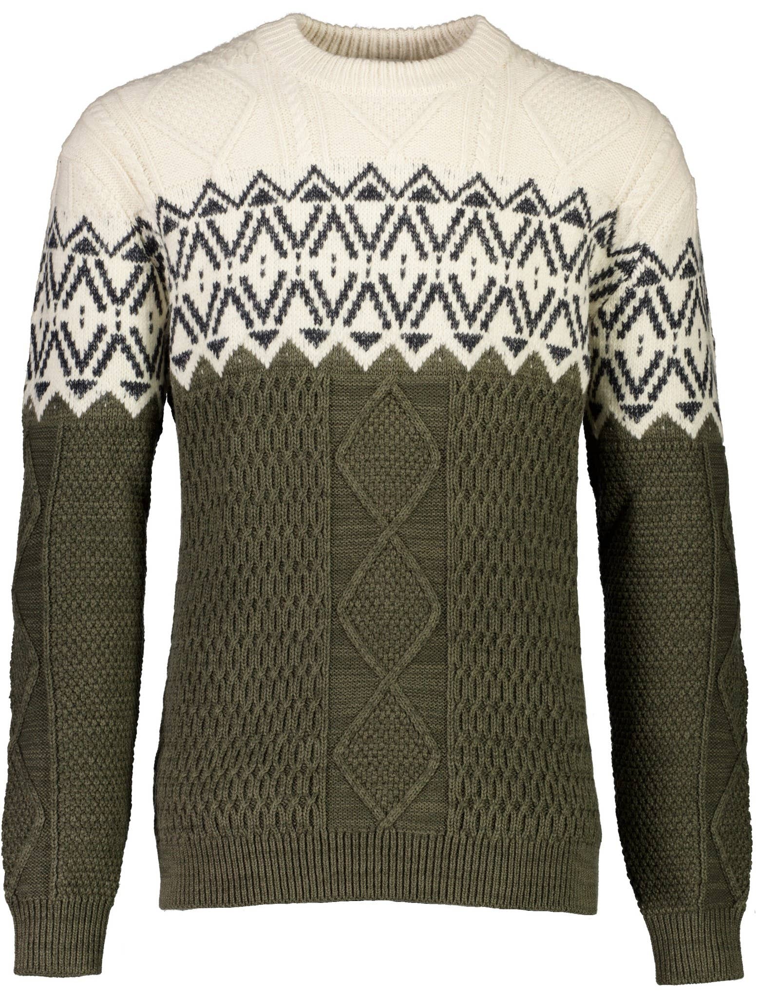 Cable Sweater with two color yolk