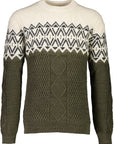 Cable Sweater with two color yolk