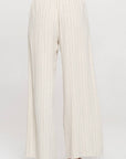 Made in USA Linen Striped Adjustable Straight Leg Pants
