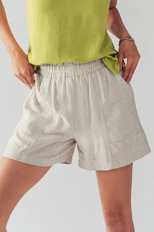 Anette Elastic Waistband Linen Short