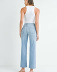 Light Wash Slim Palazzo w/ Scissor Cut