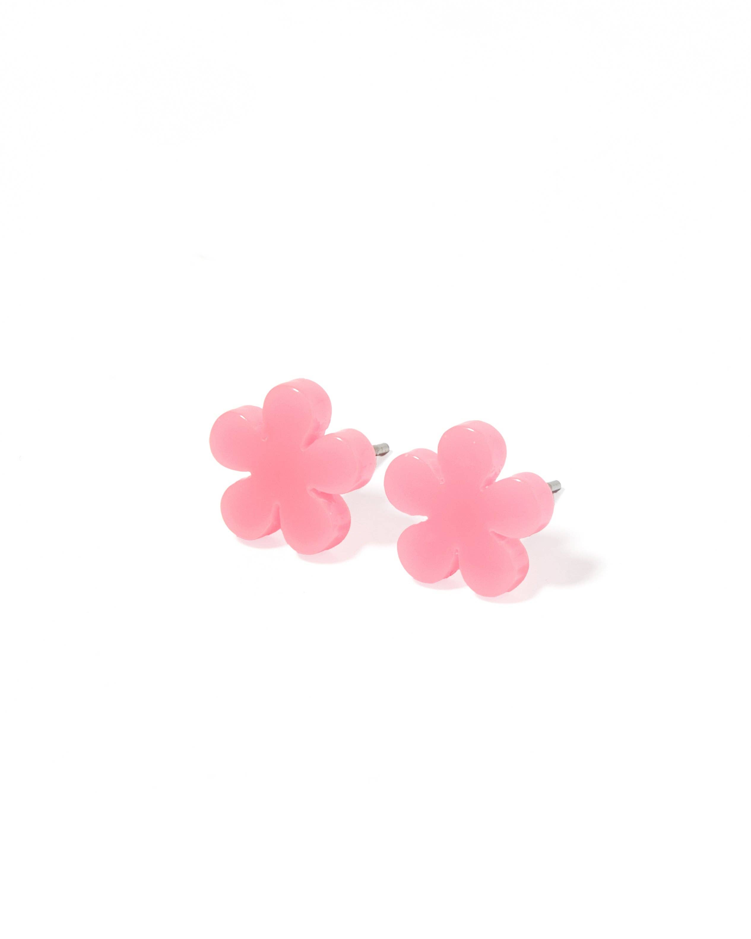 Jenna Flower Stud - Coral - Earrings