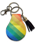 Neoprene AirTag Compatible Case Keychain – Rainbow Stripe