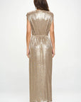 Made in USA Sleeveless Metallic Maxi Dress