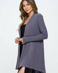 Made in USA Brushed Knit Draped Cardigan with Cashmere Feel