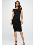 Off Shoulder Midi Bodycon Dress