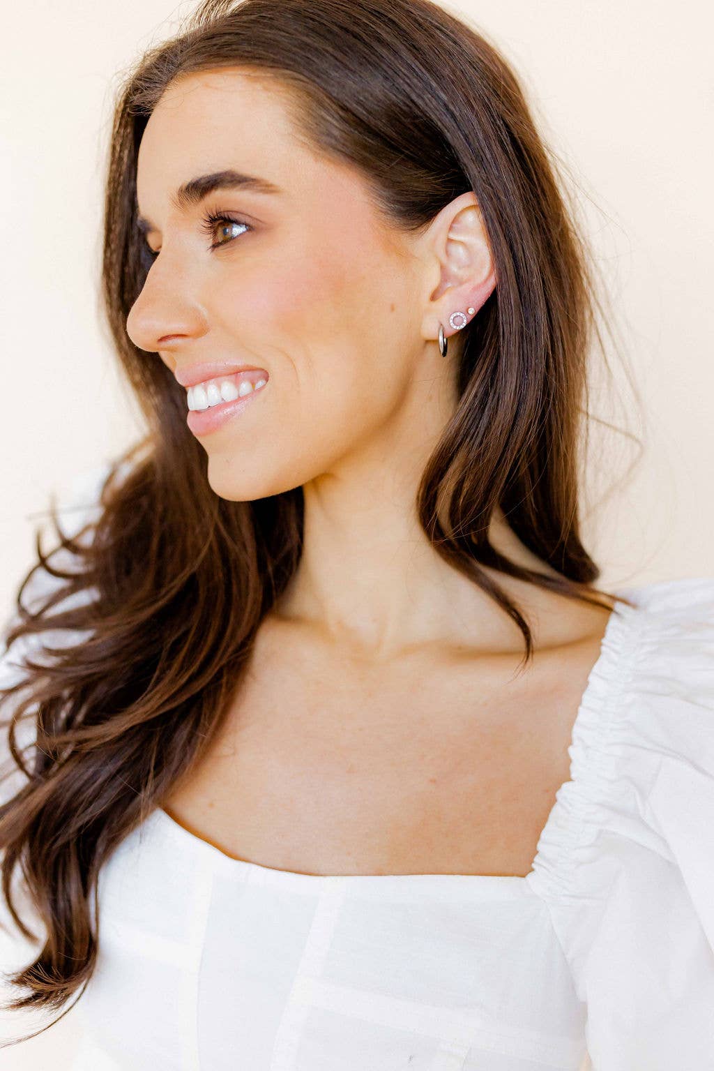 Screwback Stud Earrings - Lainey - Silver