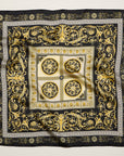 Satin Baroque Square Scarf | Vintage Ornate Scroll Print