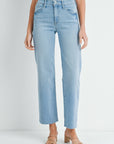 Light Wash Slim Palazzo w/ Scissor Cut