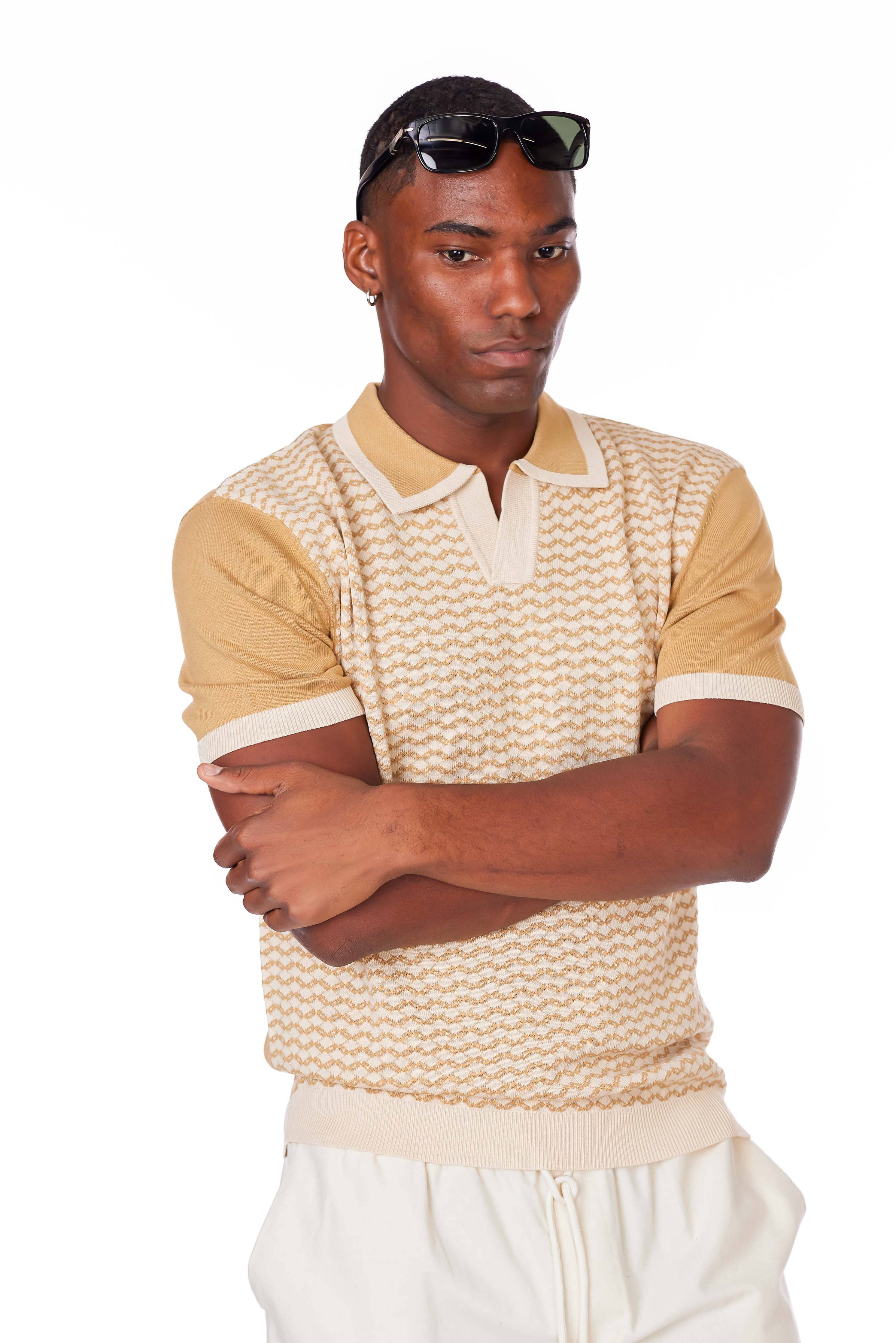 Men's Textured Polo Shirt