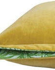 Creative Co-Op Cotton Velvet Palm Print Gusset Pillow