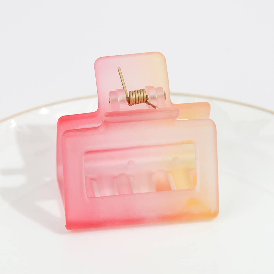 French Matte Gradient Square Medium Hair Claw Clips