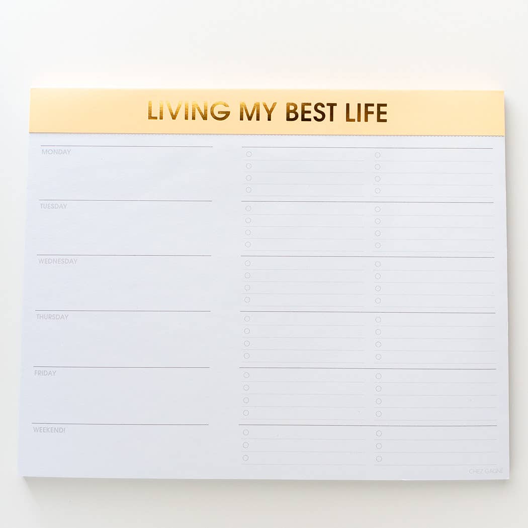 Living My Best Life Weekly Planner Notepad