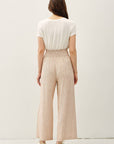 Striped Linen Blend Wide Leg Pants