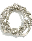 Metal Tone Beaded Stretch Bracelet