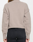 Thick Knit Long Sleeve Cardigan with Buttons