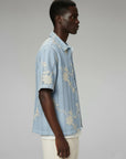 Crochet/Textured Short Sleeve Men's Shirt