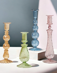 Artist Style Glass Candlestick Holder