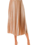 Velour Pleated Midi Skirt