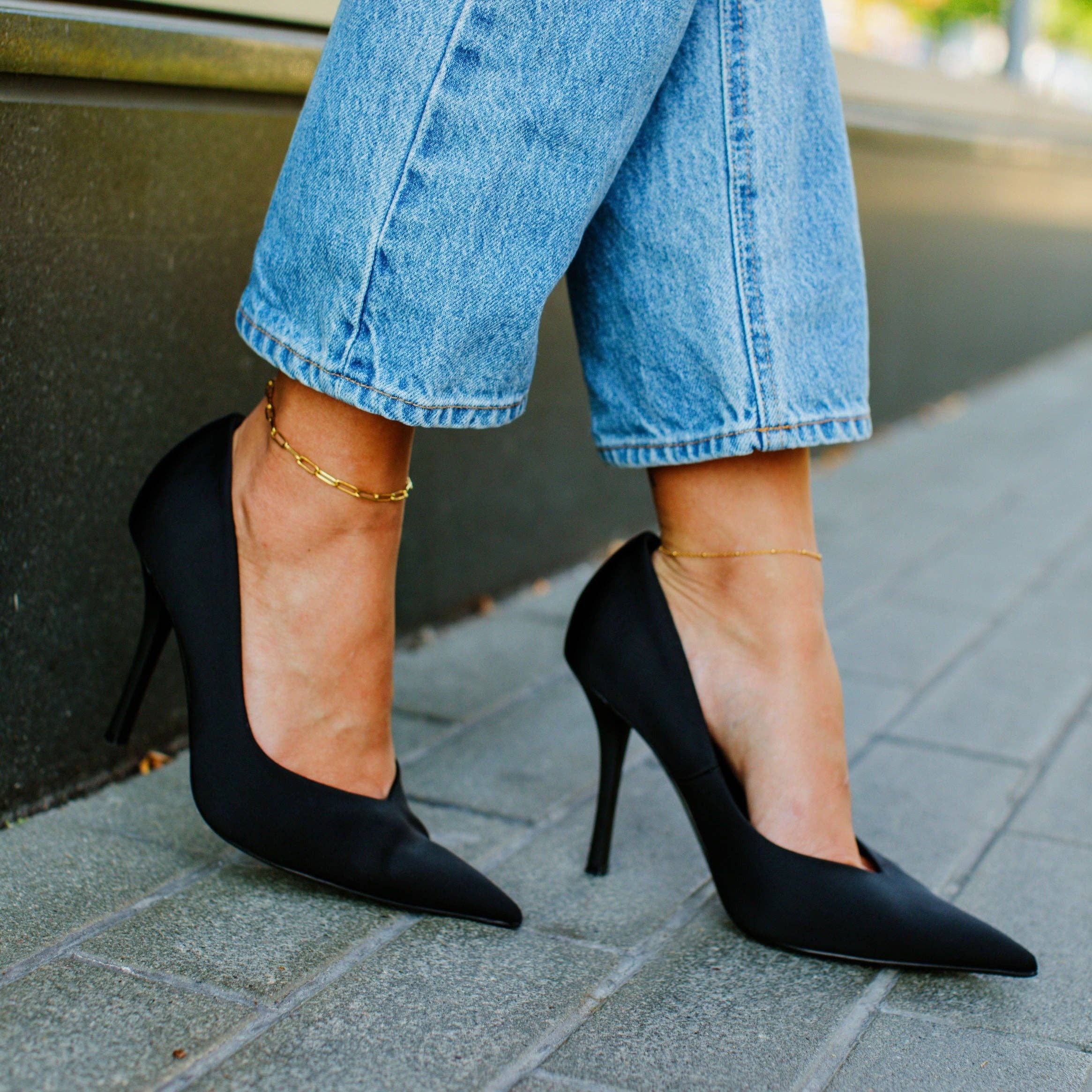 Classic Gold Anklet - Paperclip Chain