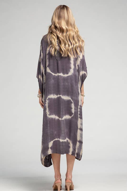 Tie Dye with Crochet Accent Kimono