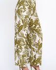 Made in USA Linen Tropical Print Pants with Pockets