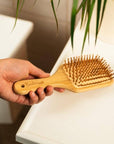 Bamboo Paddle Hairbrush - Square | Faire Market Bestseller