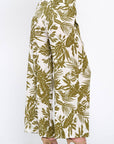 Made in USA Linen Tropical Print Pants with Pockets