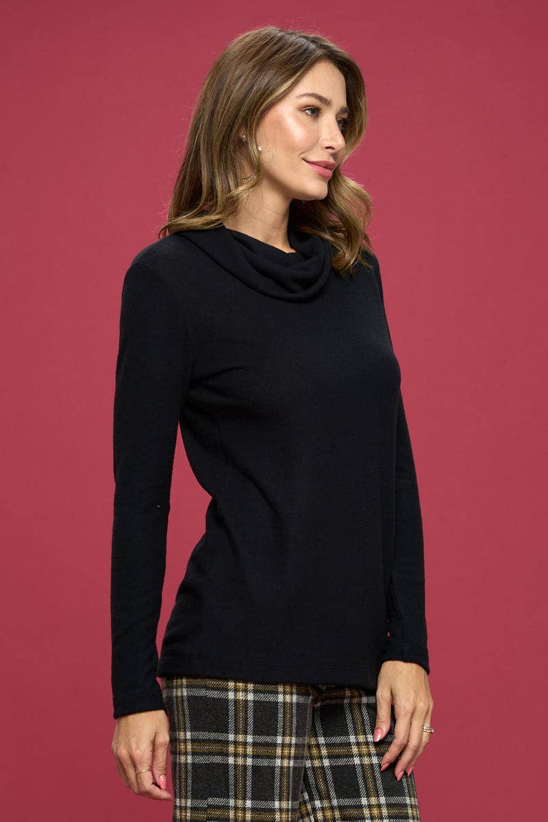 Turtleneck Tunic Top BLACK Renee