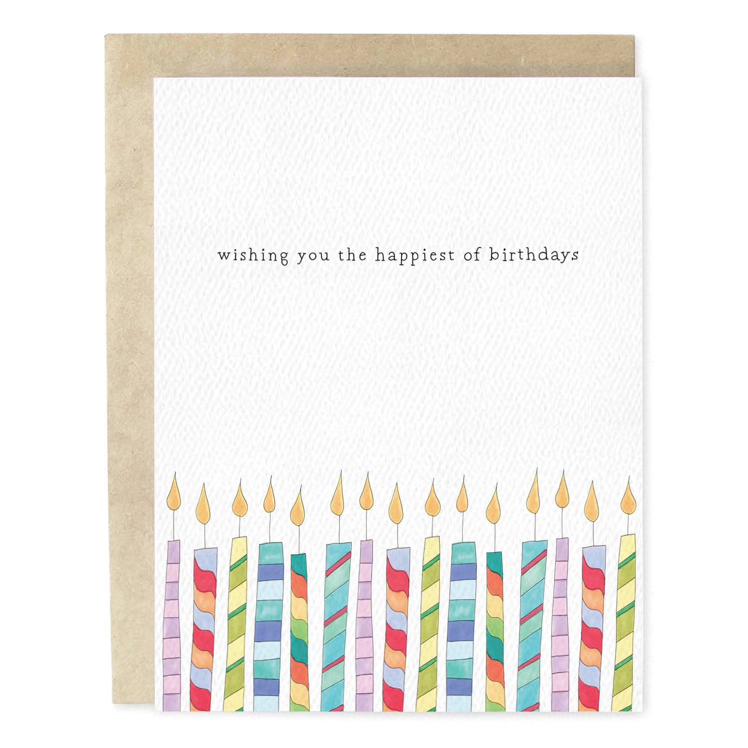 Candle Birthday Wishes Hand-Illustrated Greeting Card