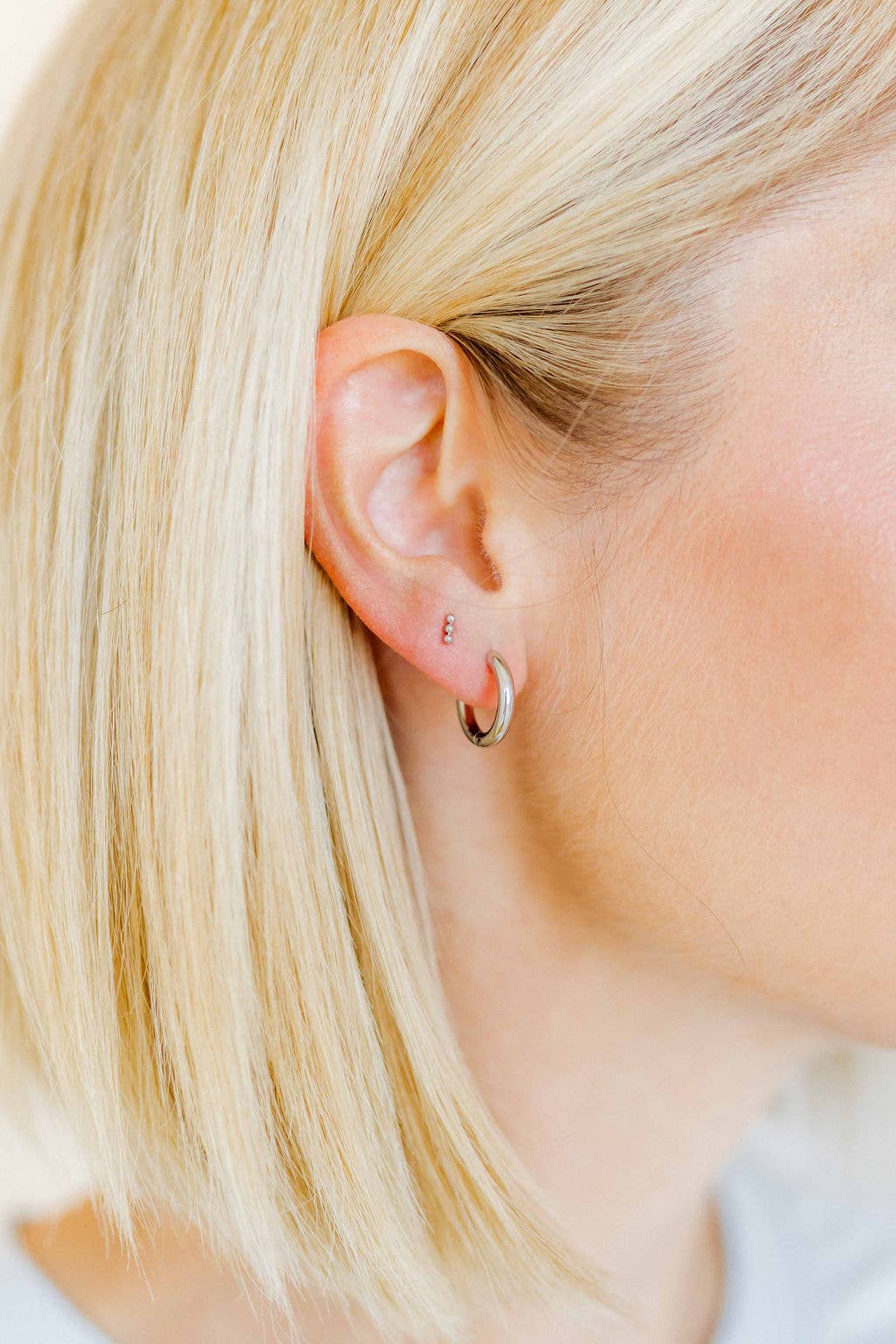 Screwback Stud Earrings - Tally - Silver