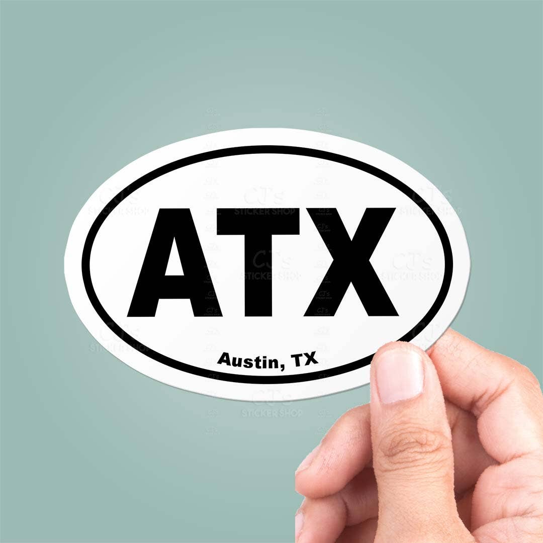CUSTOM City Name Oval Bumper Sticker Vinyl Decal
