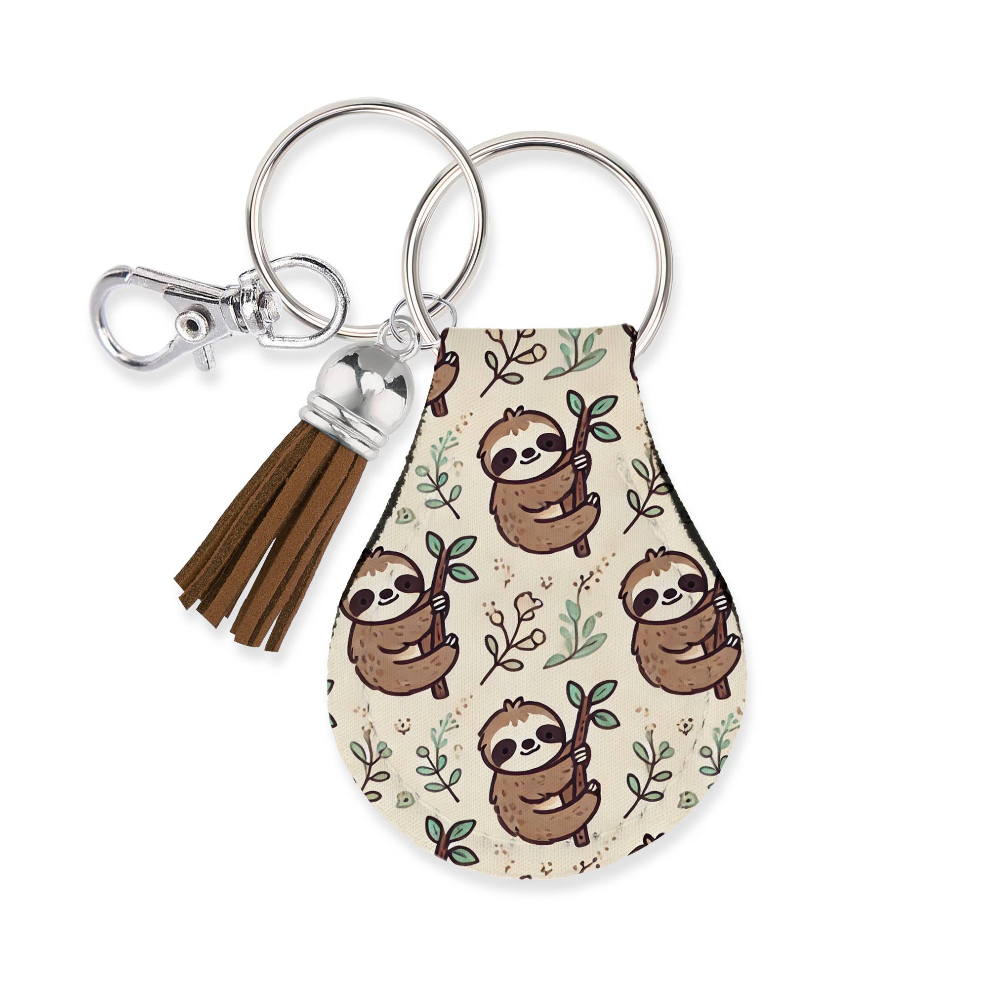 Neoprene AirTag Compatible Case Keychain – Sloth