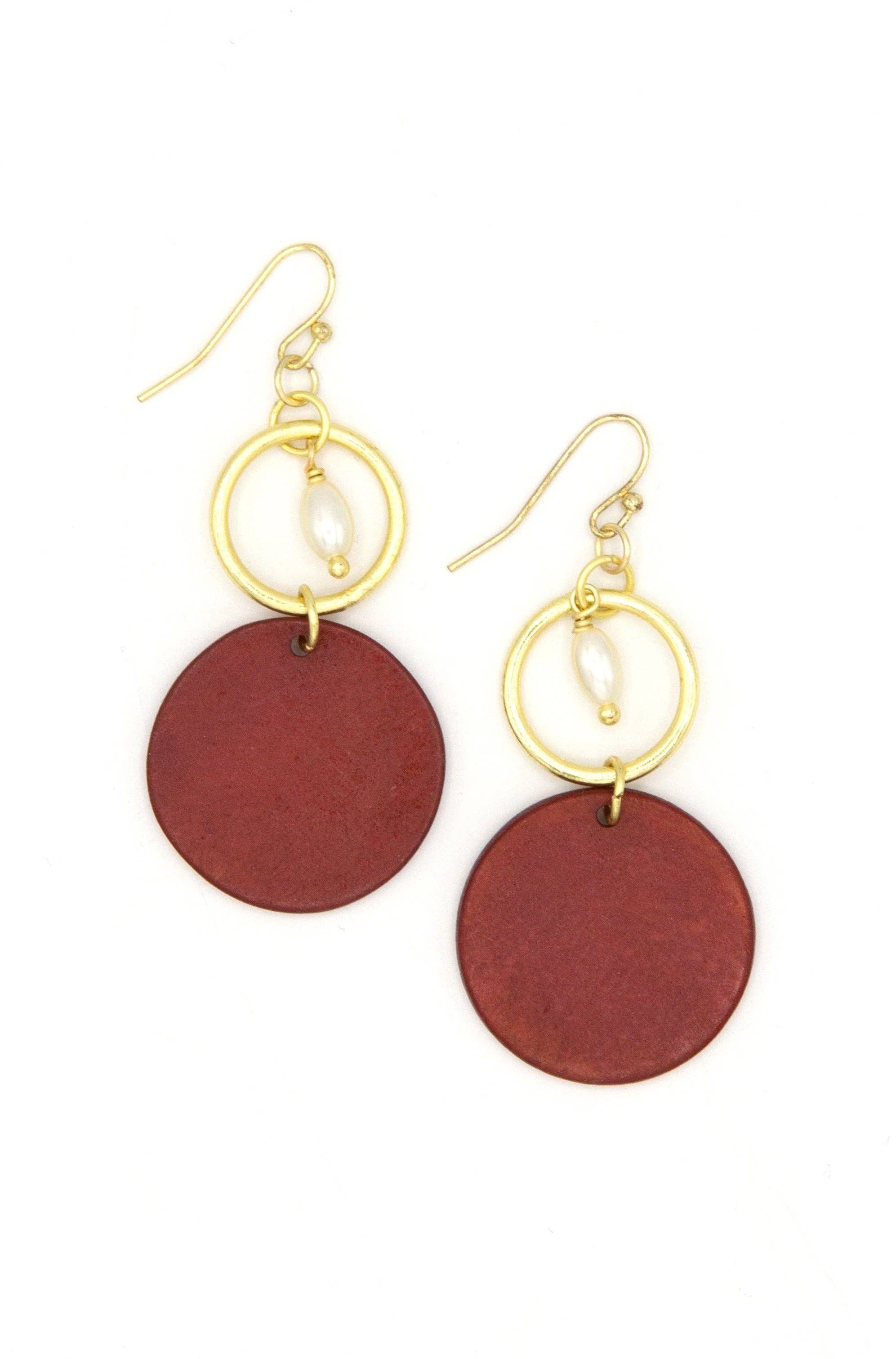 Maroon and Gold Pride Bone Earrings