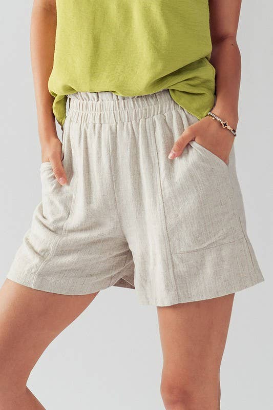 Anette Elastic Waistband Linen Short