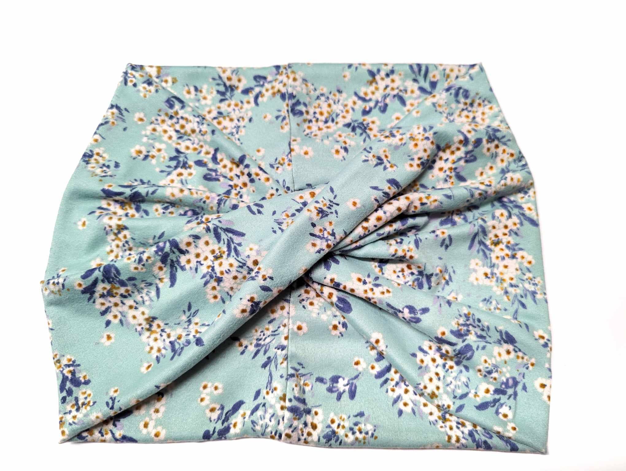 Mint Floral - Wide Headband | Turban | Twist | Yoga