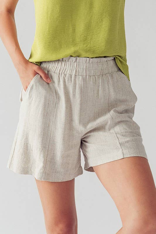 Anette Elastic Waistband Linen Short