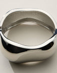 Wide Wavy Silver Cuff Bracelet