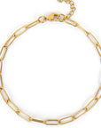 Classic Gold Anklet - Paperclip Chain