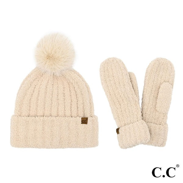 Yarn Hat and Mitten Set