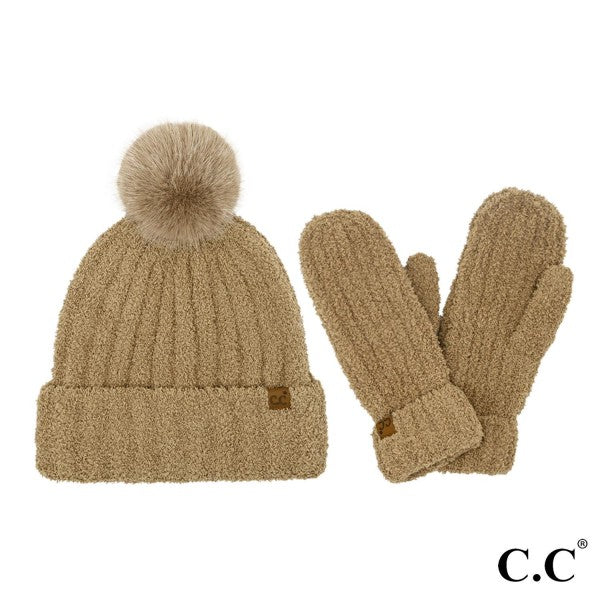 Yarn Hat and Mitten Set
